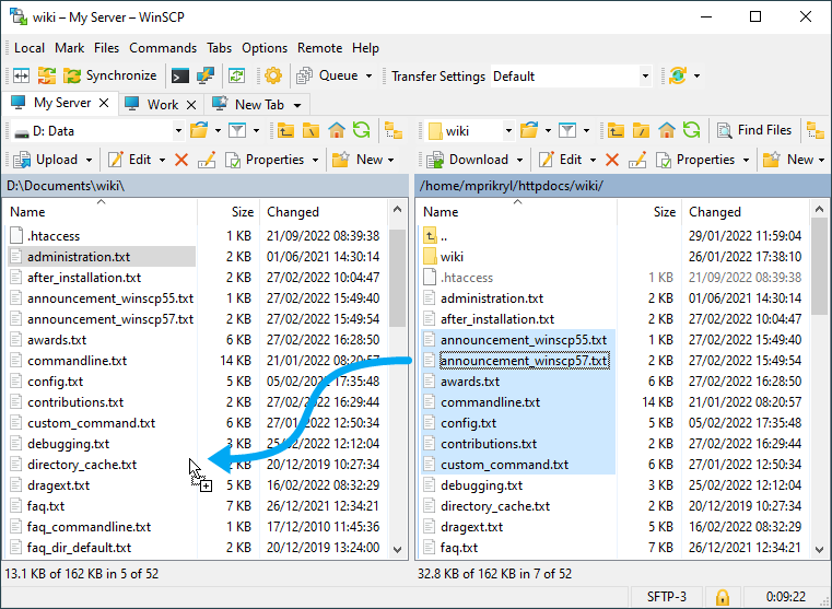 Downloading Files Winscp