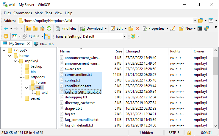 winscp show hidden files