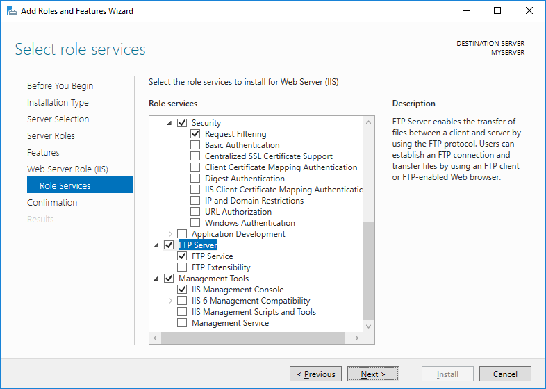 windows setup ftp server