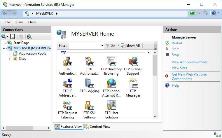 Ftp windows 7. SFTP Windows. Get New web platform component IIS.