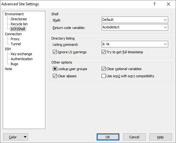 winscp scp server