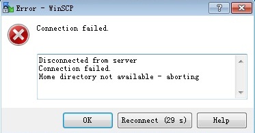 error winscp conexion rechazada