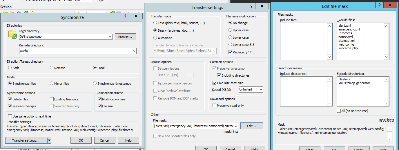 winscp command line option transfer binary