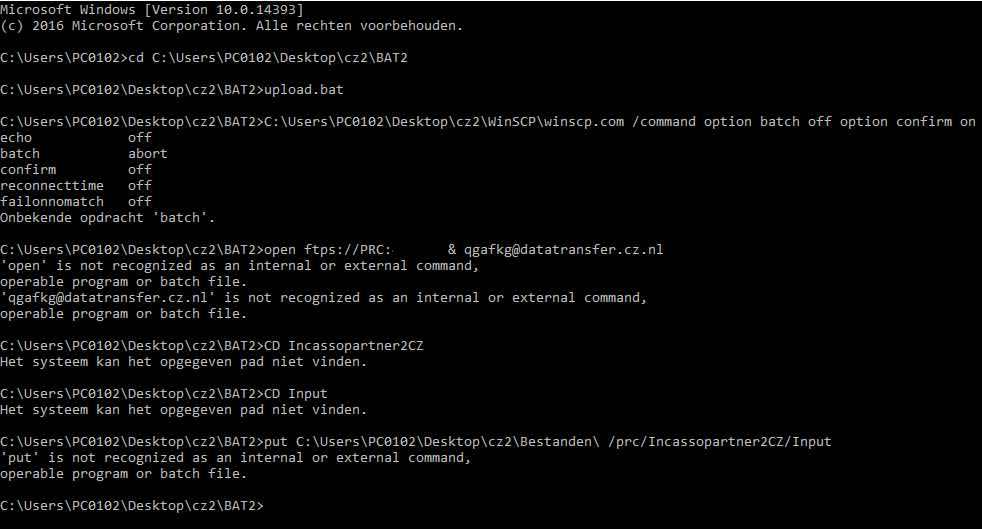 Bat/Script file not working Support Forum WinSCP