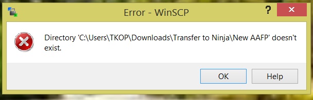 Winscp install directory not found cisco acns software configuration