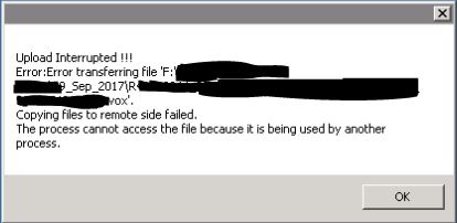 winscp the process cannot access the file
