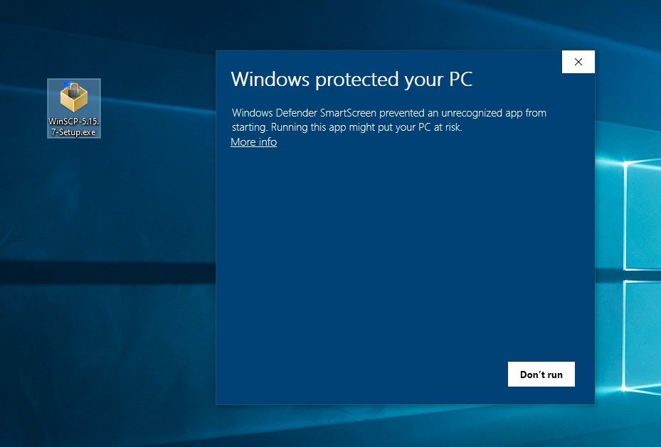 microsoft defender smartscreen prevented an unrecognized app from starting