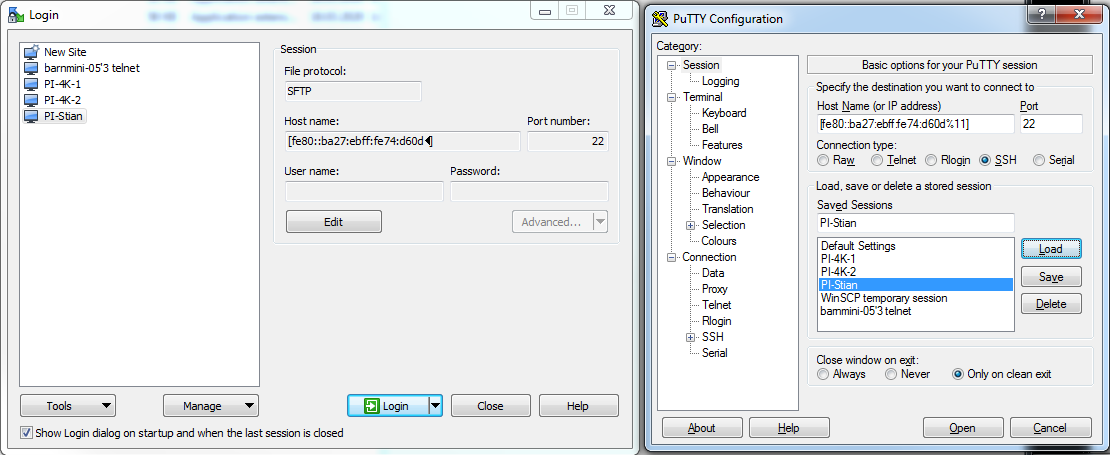 sftp via putty