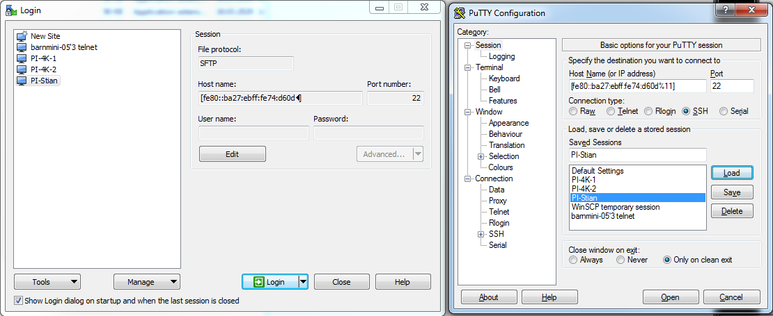 configure putty in winscp